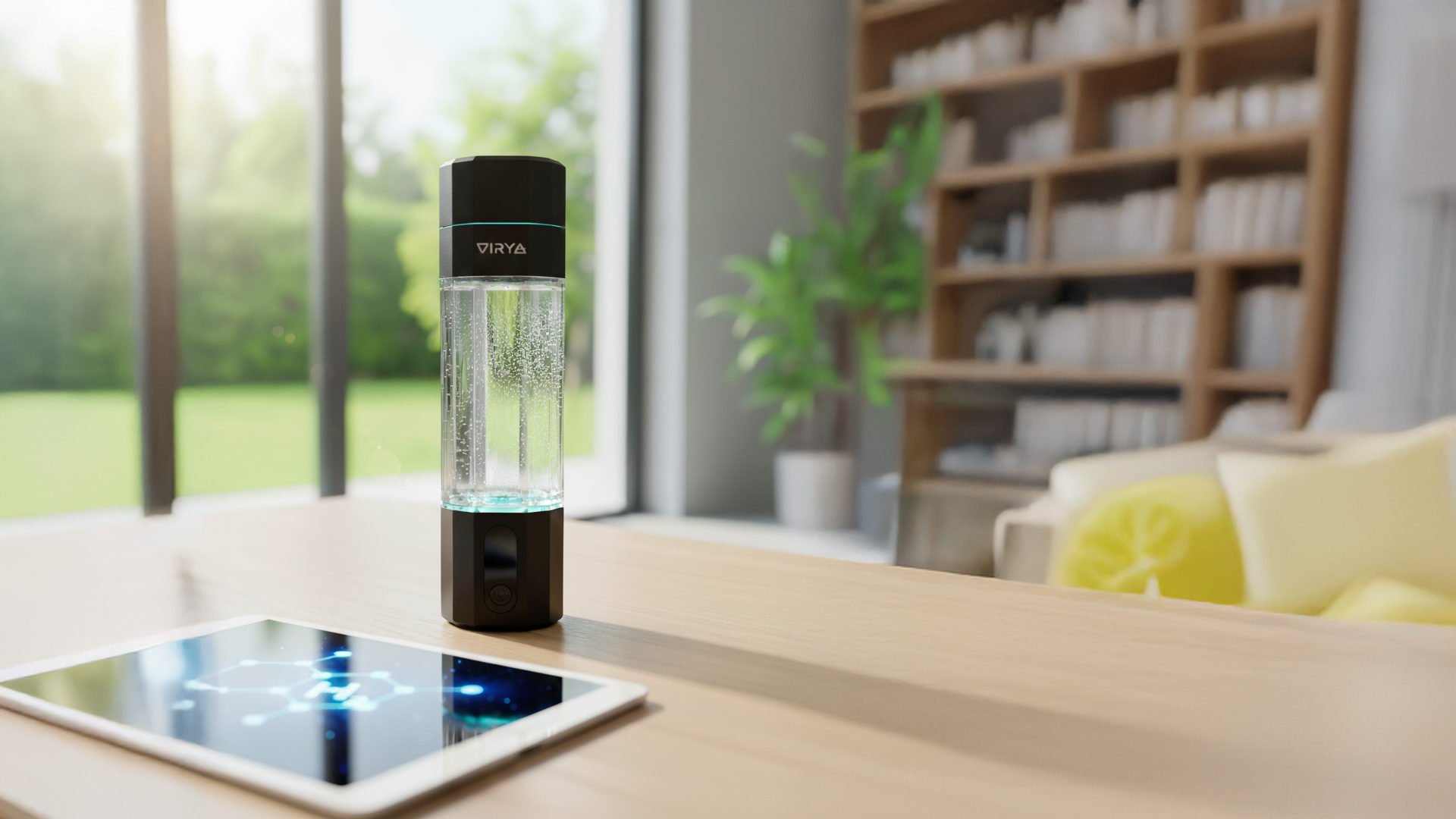 Botella de Virya explicando qué es el agua hidrogenada